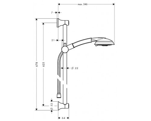 Душевой гарнитур Hansgrohe Raindance Classic 100 AIR 3 jet 27843000 Unica Classic