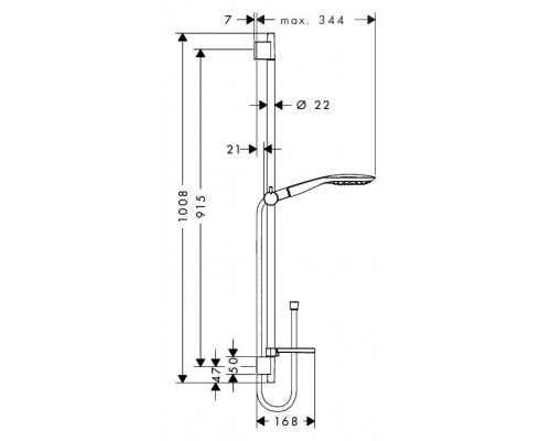 Душевая стойка Hansgrohe Raindance Select Е 150, 3jet, 90 см, 27857000
