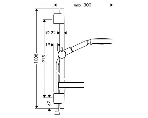 Душевой гарнитур HANSGROHE Raindance 27884000 S 120 AIR 3jet 90 см