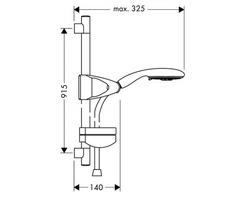 Душевой гарнитур HANSGROHE Raindance 27885000 E 120 AIR 3jеt 90 см