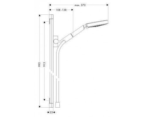 Hansgrohe 27893000 душевой гарнитур Raindance S 150 AIR 3jеt 90 см