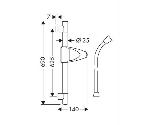 HANSGROHE 27933000 Штанга для ручного душа