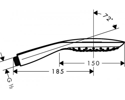 Душевая лейка Hansgrohe PuraVida 150 3jet EcoSmart 28567400, хром/белая