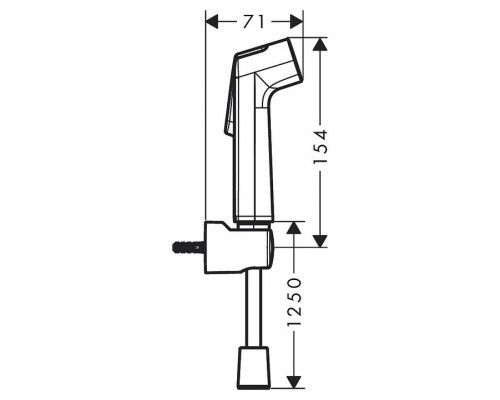 Гигиенический душ с держателем Hansgrohe Bidette S EcoSmart+ 29234000 хром