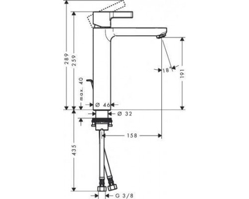 Hansgrohe Metris S 31021000 Смеситель для раковины, однорычажный, cо сливным гарнитуром