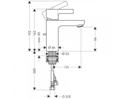 Смеситель для раковины Hansgrohe Metris S 31063000, с донным клапаном