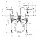 Смеситель для умывальника Hansgrohe Metris Classic 31073000, на 3 отверстия