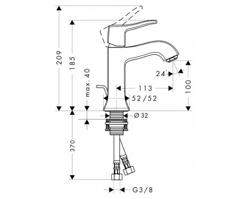 Смеситель для раковины Hansgrohe Metris Classic 31075000