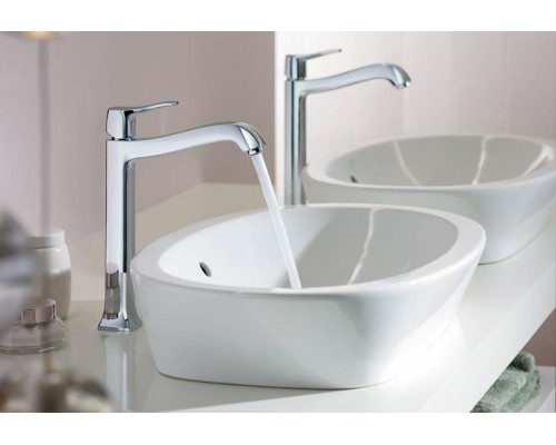 Смеситель для умывальника Hansgrohe Metris Classic 31078000 с донным клапаном