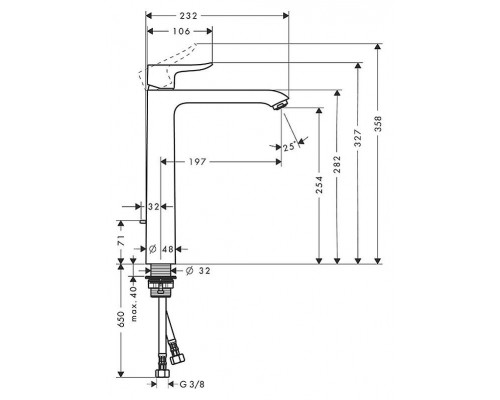 Смеситель для умывальника Hansgrohe Metris 260, 31082000