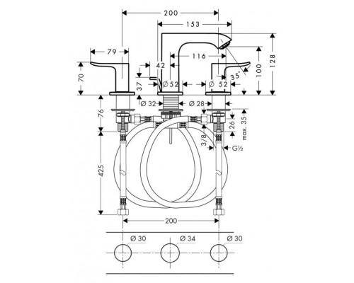 Смеситель для раковины Hansgrohe Metris 31083000