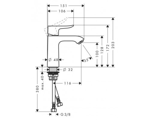 Смеситель для умывальника Hansgrohe Metris 110, 31084000