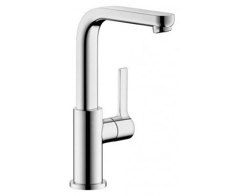 Смеситель для раковины, поворотный излив 120° , со сливным гарнитуром Hansgrohe Metris S 31159000, хром
