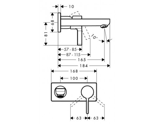 Смеситель для раковины Hansgrohe Metris S 31162000, хром