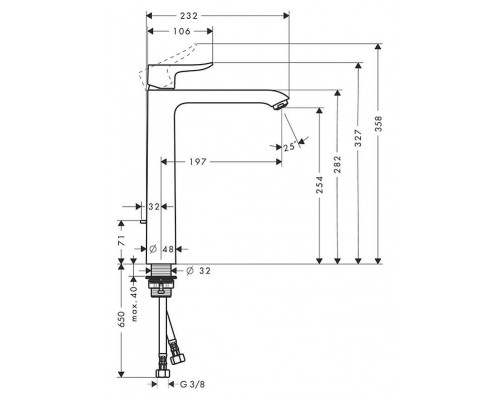 Смеситель для умывальника Hansgrohe Metris 260, 31184000