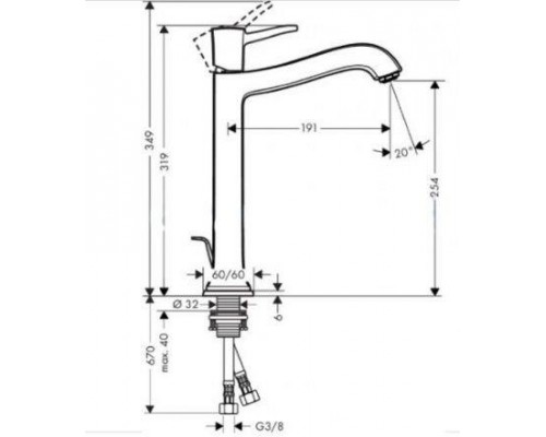 Смеситель hansgrohe Metropol Classic для раковины 31303000