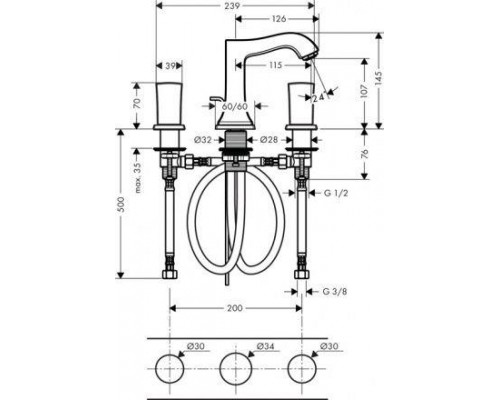 Смеситель для раковины Hansgrohe Axor Starck 80 10030000, хром