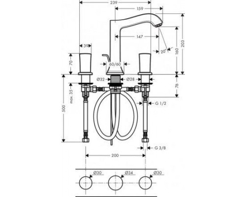 Смеситель встраиваемый Hansgrohe Metropol Classic 31305000