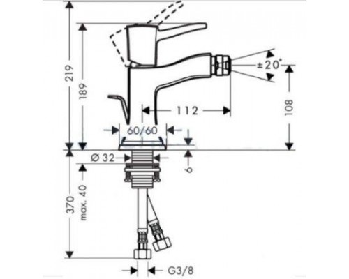 Смеситель для биде Hansgrohe Metropol Classic 31320090