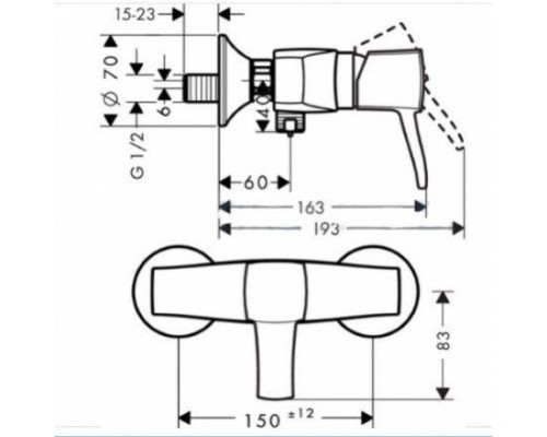 Смеситель для ванны и душа Hansgrohe Metropol Classic 31360000 (хром)