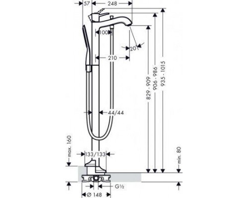 Смеситель Hansgrohe Metropol Classic 31445000 для ванны, хром