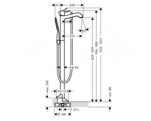 Смеситель Hansgrohe Metropol Classic 31445090 для ванны, хром/золото