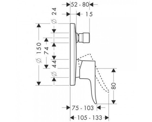 Смеситель для ванны Hansgrohe Metris 31487000