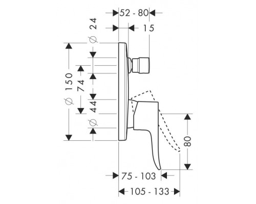 Панель скрытого смесителя Hansgrohe Metris, 31493000