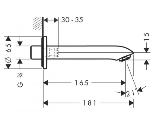 Излив для умывальника Hansgrohe Metris, 31494000