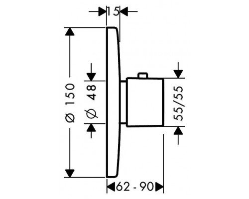 Смеситель для душа Hansgrohe Metris 31571000 с термостатом, хром