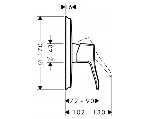 Смеситель для душа Hansgrohe Metris Classic 31676000, встраиваемый