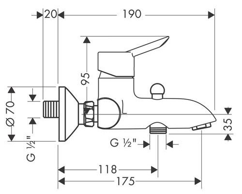 Смеситель для ванны Hansgrohe Focus S 31742000