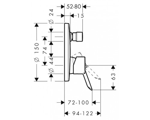 Смеситель для ванны Hansgrohe Focus E 31744000