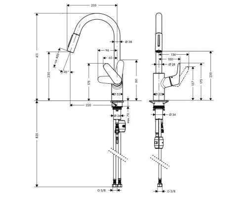 Смеситель кухонный Hansgrohe Focus 31815800