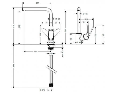 Смеситель кухонный Hansgrohe Focus 31817800