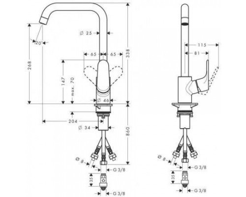 Смеситель кухонный Hansgrohe Focus E 260 31822000
