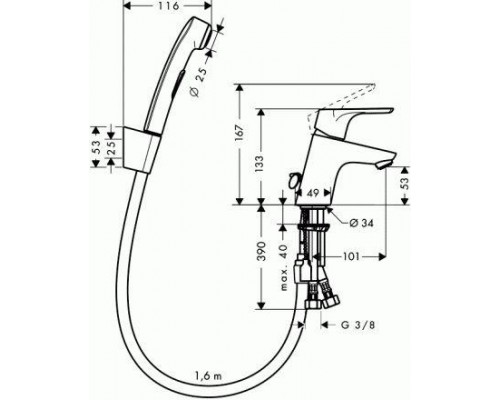 Смеситель с лейкой для биде Hansgrohe Focus E2 31926 000
