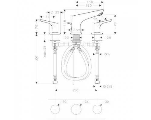 Смеситель врезной Hansgrohe Focus 31937000 для ванны