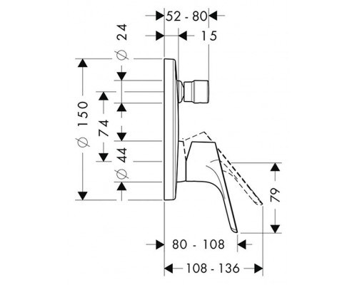 Панель скрытого смесителя Hansgrohe Focus, 31945000