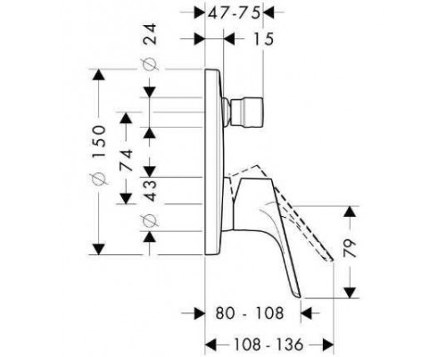 Смеситель встраиваемый для ванны Hansgrohe Focus 31946000