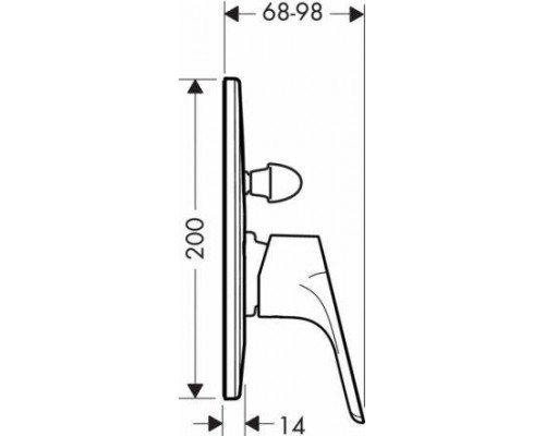 Смеситель для ванны Hansgrohe Focus, однорычажный, СМ, 31947000