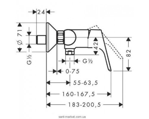 Смеситель для ванны и душа  Hansgrohe Focus 31968000