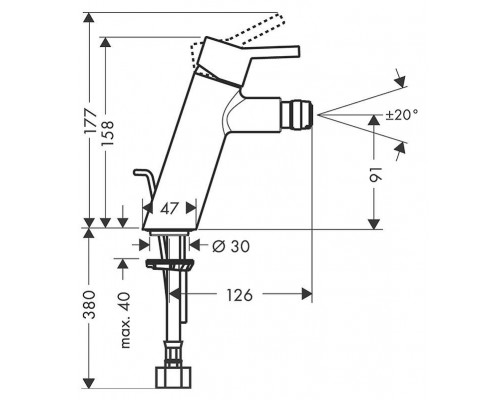 Смеситель Hansgrohe Talis S2 32240000 для биде