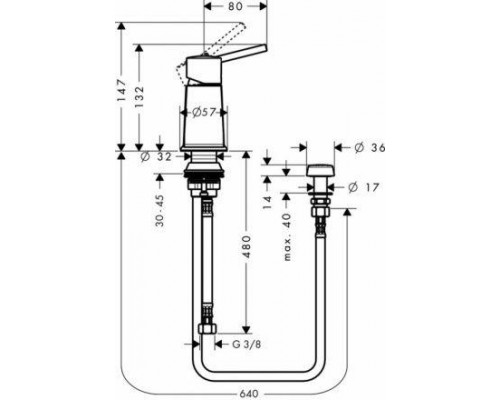 Смеситель для биде с вертикальной струей Hansgrohe Talis 32246000