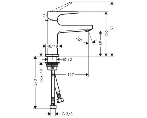 Смеситель для раковины Hansgrohe Metropol 100, 32500000