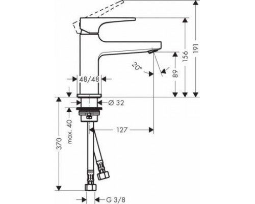 Смеситель для раковины Hansgrohe Metropol 100, Push-Open, 32500700
