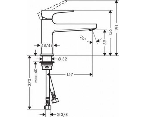 Смеситель для раковины Hansgrohe Metropol 100, 32502000