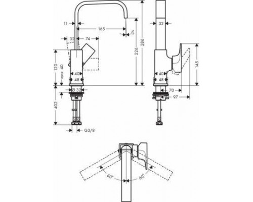 Смеситель кухонный Hansgrohe Metropol 32511000