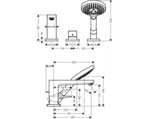 Смеситель Hansgrohe Metropol 32550000 для ванны