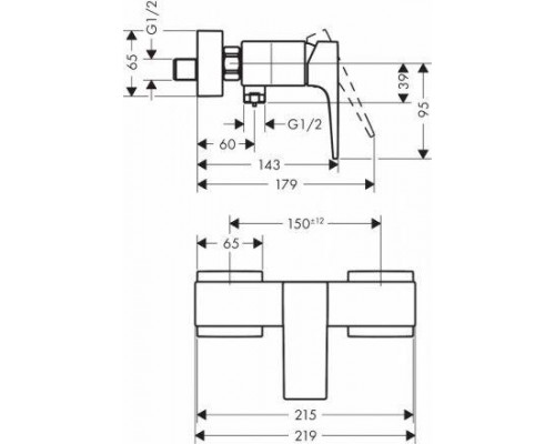 Смеситель для ванны и душа Hansgrohe Metropol 32560990